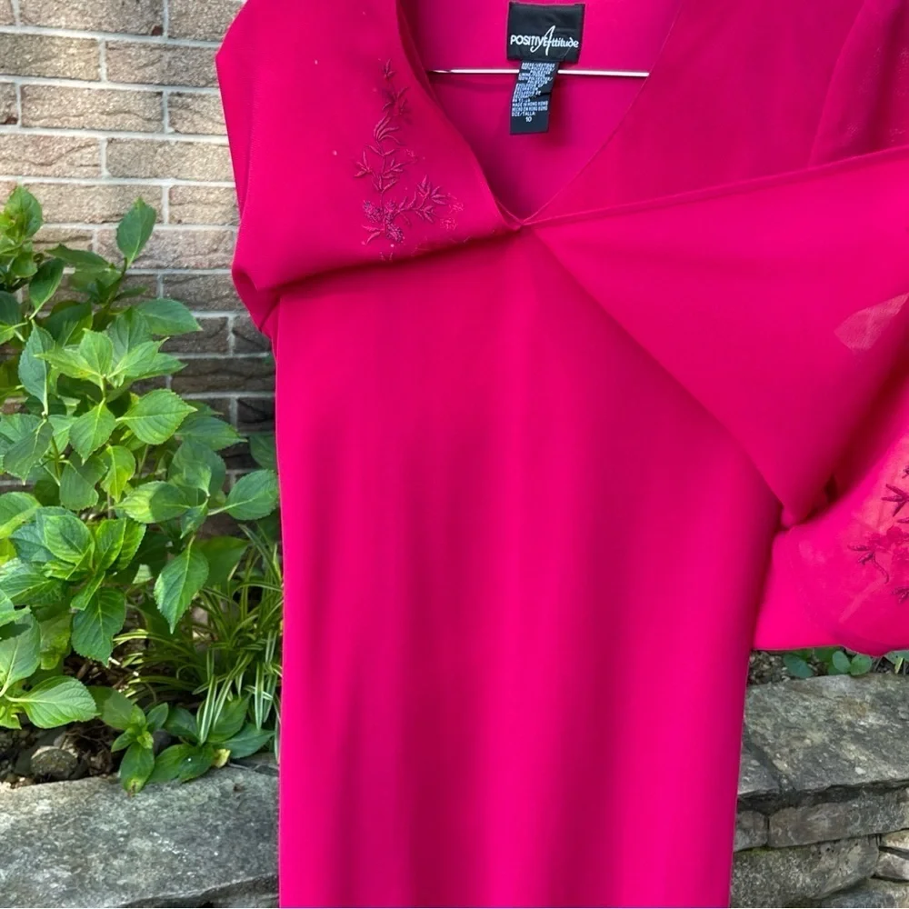 Positive Attitude Vibrant Pink Maxi Dress Size 10 - Picture 8 of 13